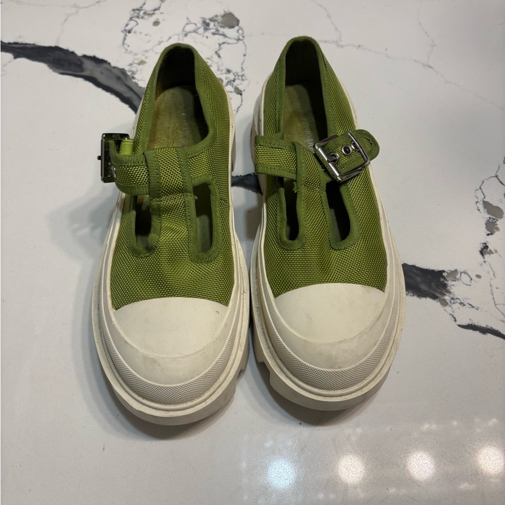 Jeffrey Campbell Green Buckle Strap Sneakers